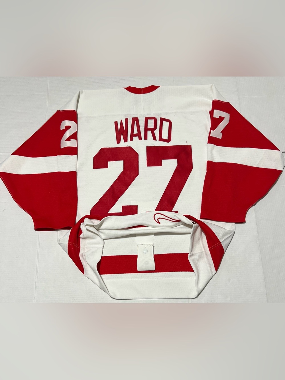 Vintage 90s Nike Detroit Red Wings Aaron Ward Nhl Authentic Jersey Strap 44 S